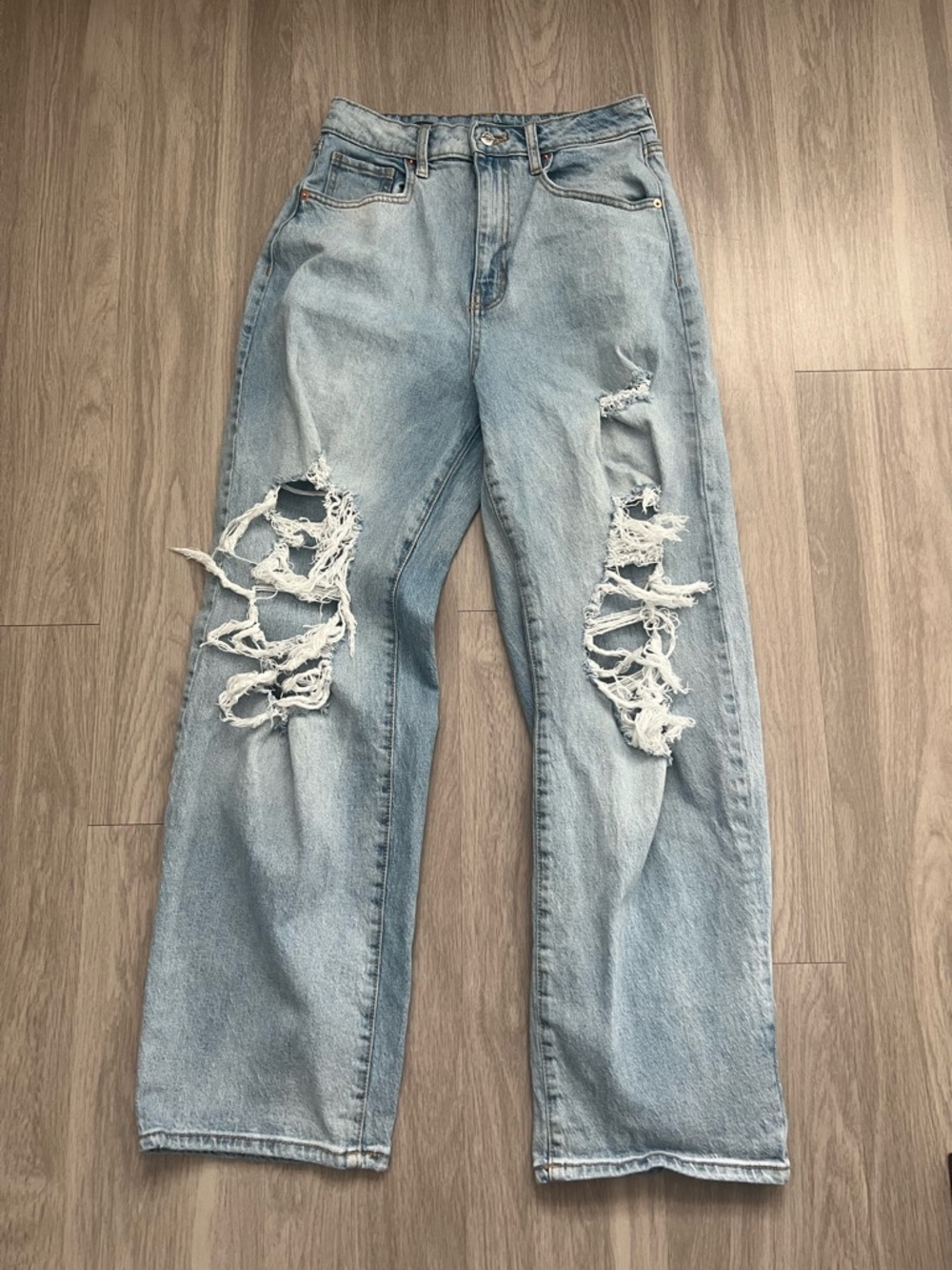 wild fable Light Blue High-Rise Distressed Jeans
